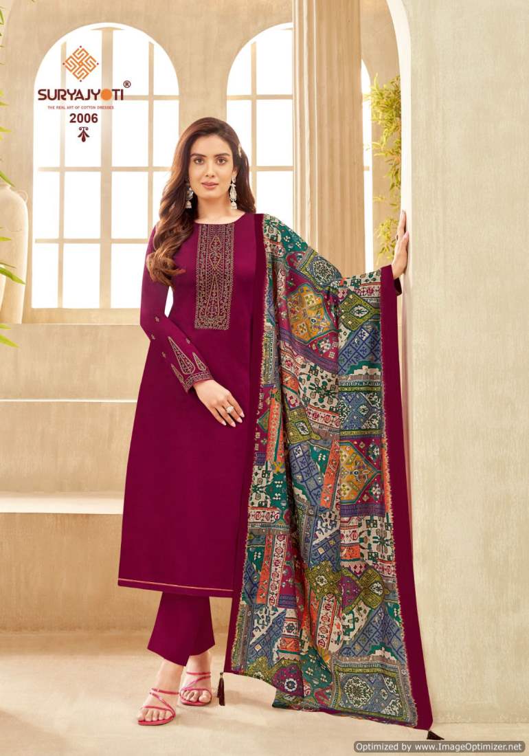Pal Vol 2 By Suryajyoti Printed Satin Cotton Dress Material Wholesale Market In Surat
